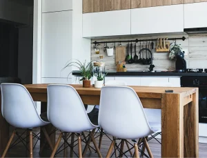 Hardwood flooring in a renovated living room
